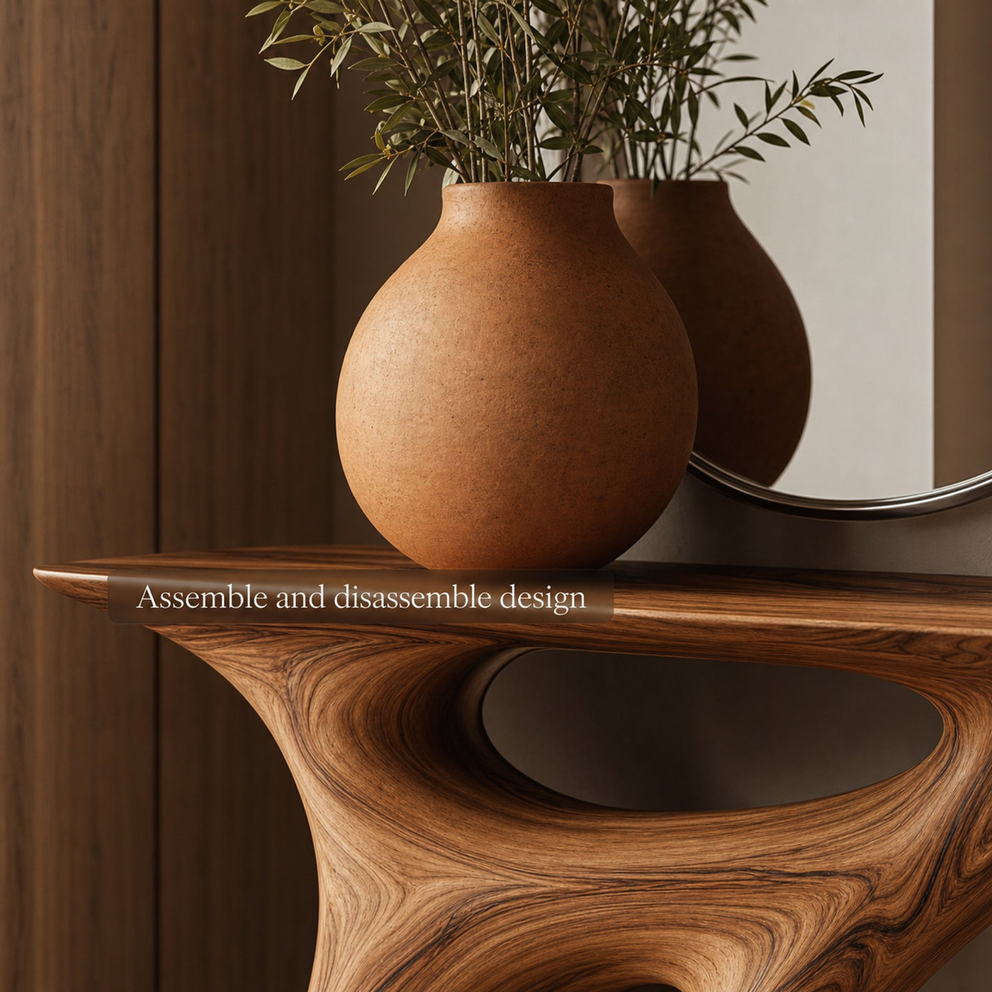 Mid Century Sculptural Console Table Hallway Accent - product view 4