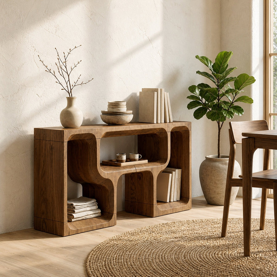 Mid Century Sofa Console Table For Living Room