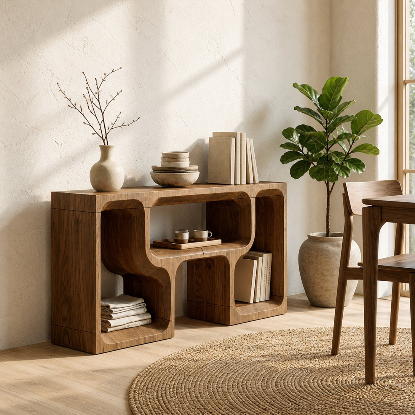 Mid Century Sofa Console Table For Living Room