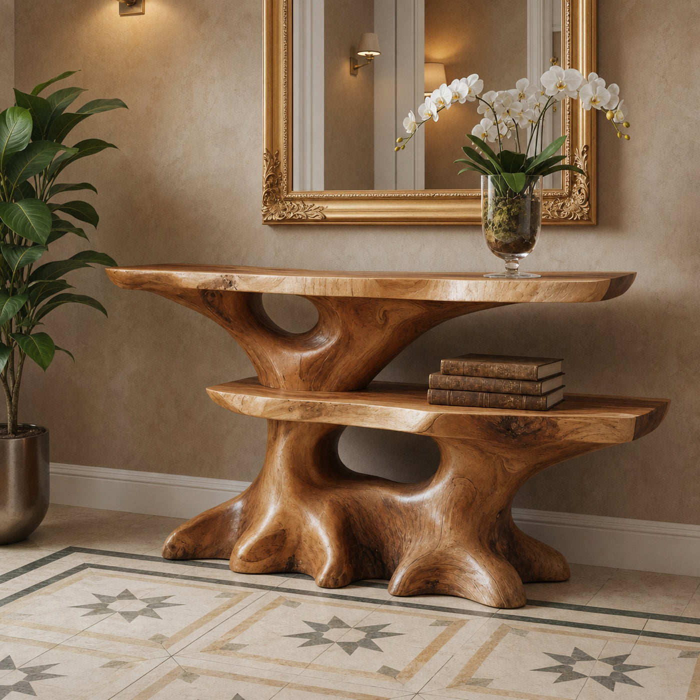 Mid Century Solid Wood Console Table Entryway - product view 2