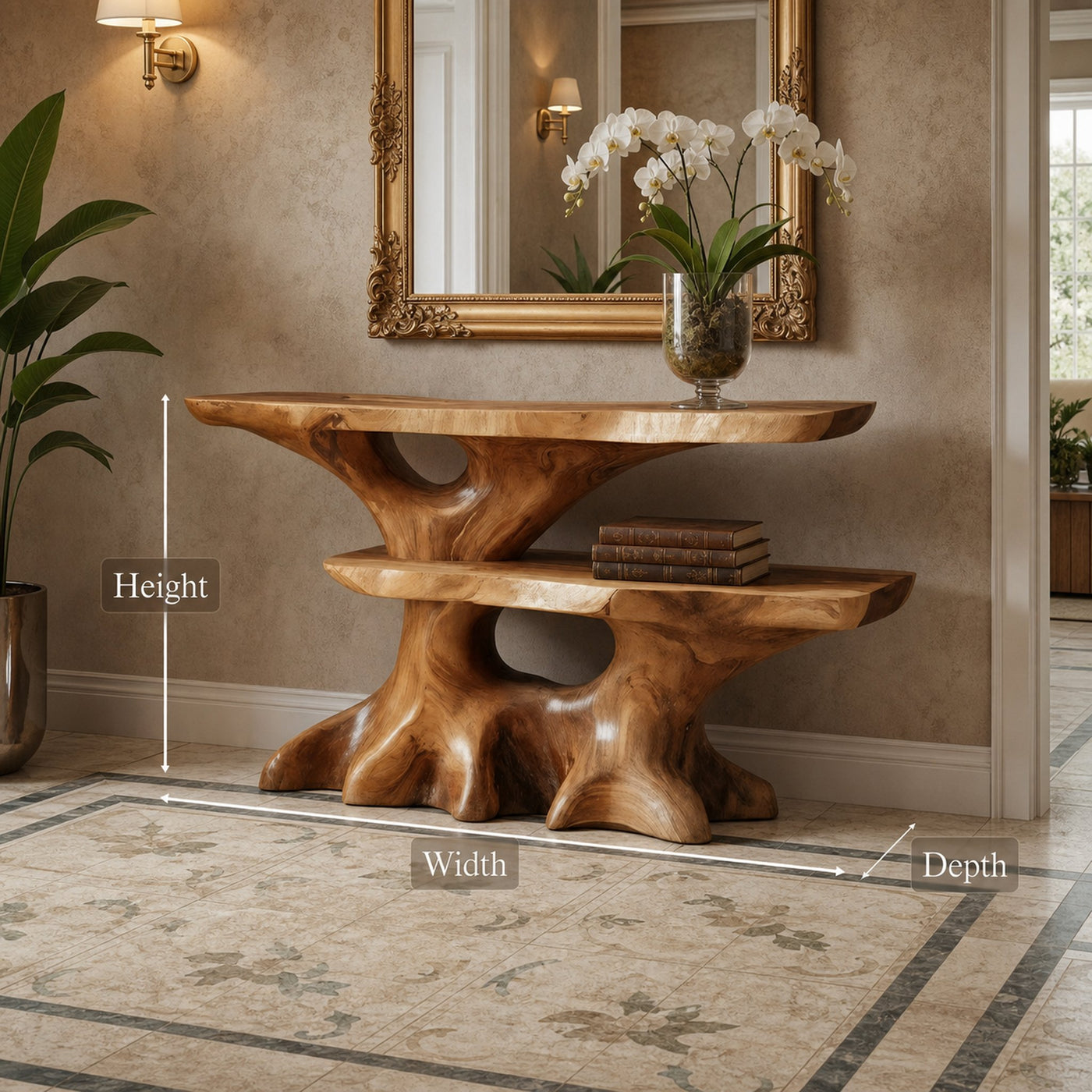 Mid Century Solid Wood Console Table Entryway - product view 3