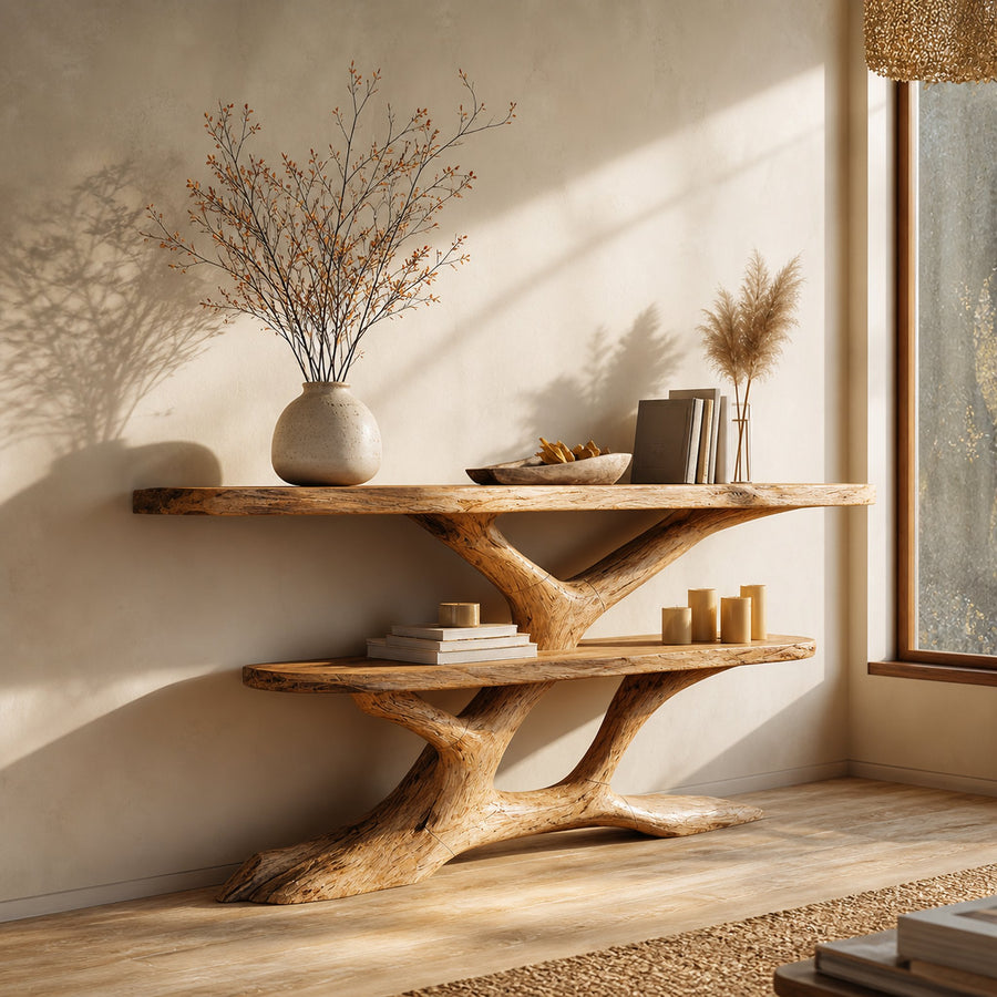 Mid Century Solid Wood Console Table For Classic Entryway Furniture
