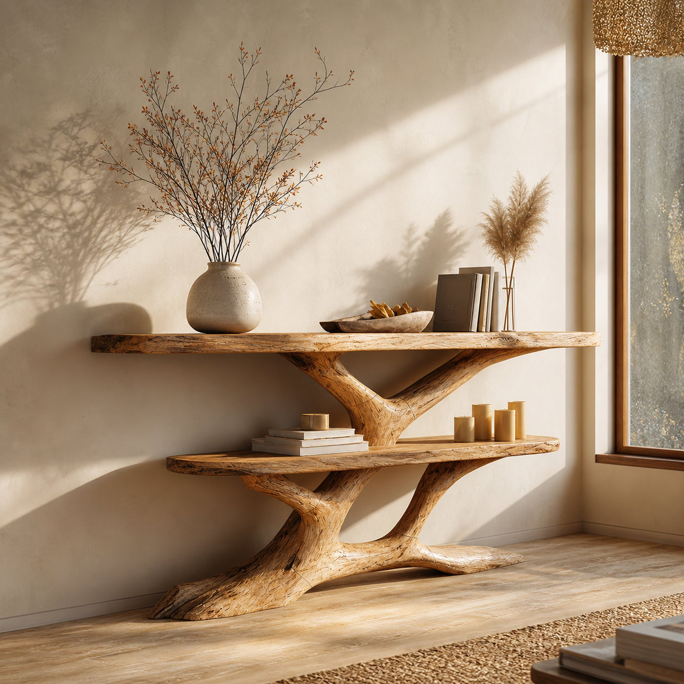 Mid Century Solid Wood Console Table For Classic Entryway Furniture