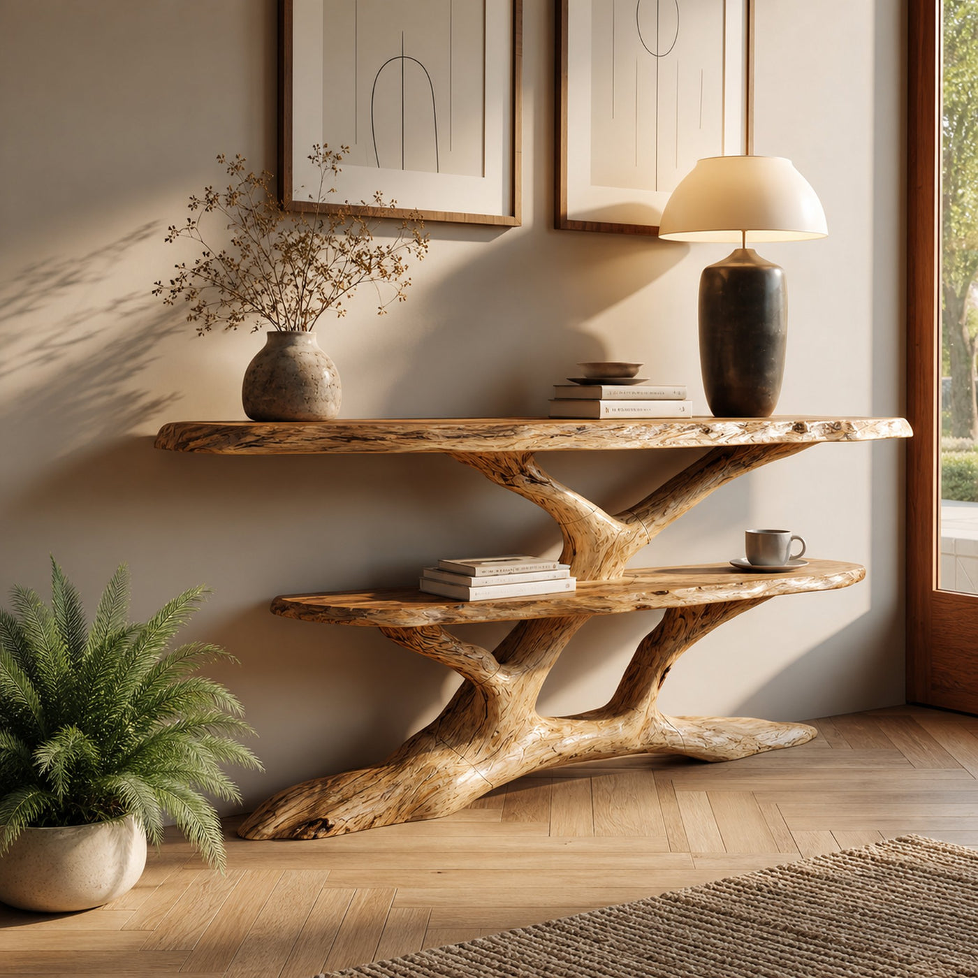 Mid Century Solid Wood Console Table For Classic Entryway Furniture - product view 2