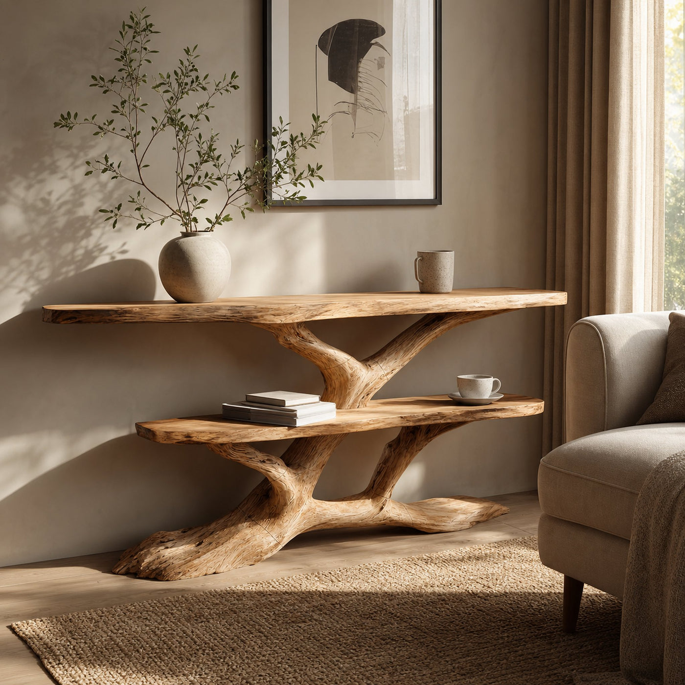 Mid Century Solid Wood Console Table For Classic Entryway Furniture - product view 3