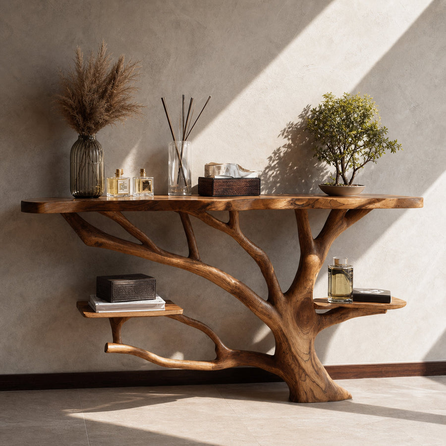 Mid Century Solid Wood Console Table For Elegant Furniture Decor