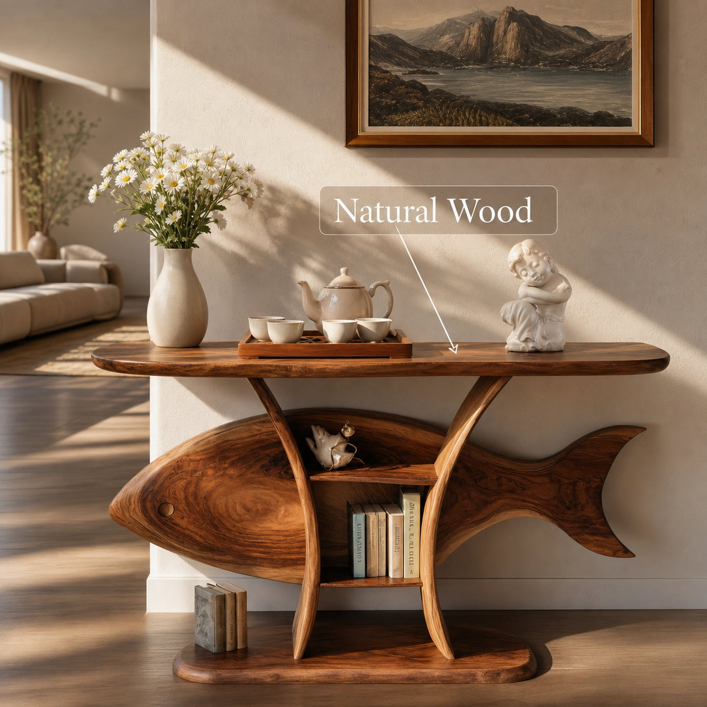 Mid Century Solid Wood Console Table For Furniture Decor Style - product view 6