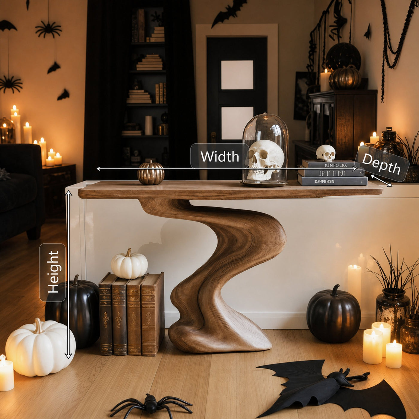 Mid Century Solid Wood Console Table For Living Room Halloween Furniture - product view 6