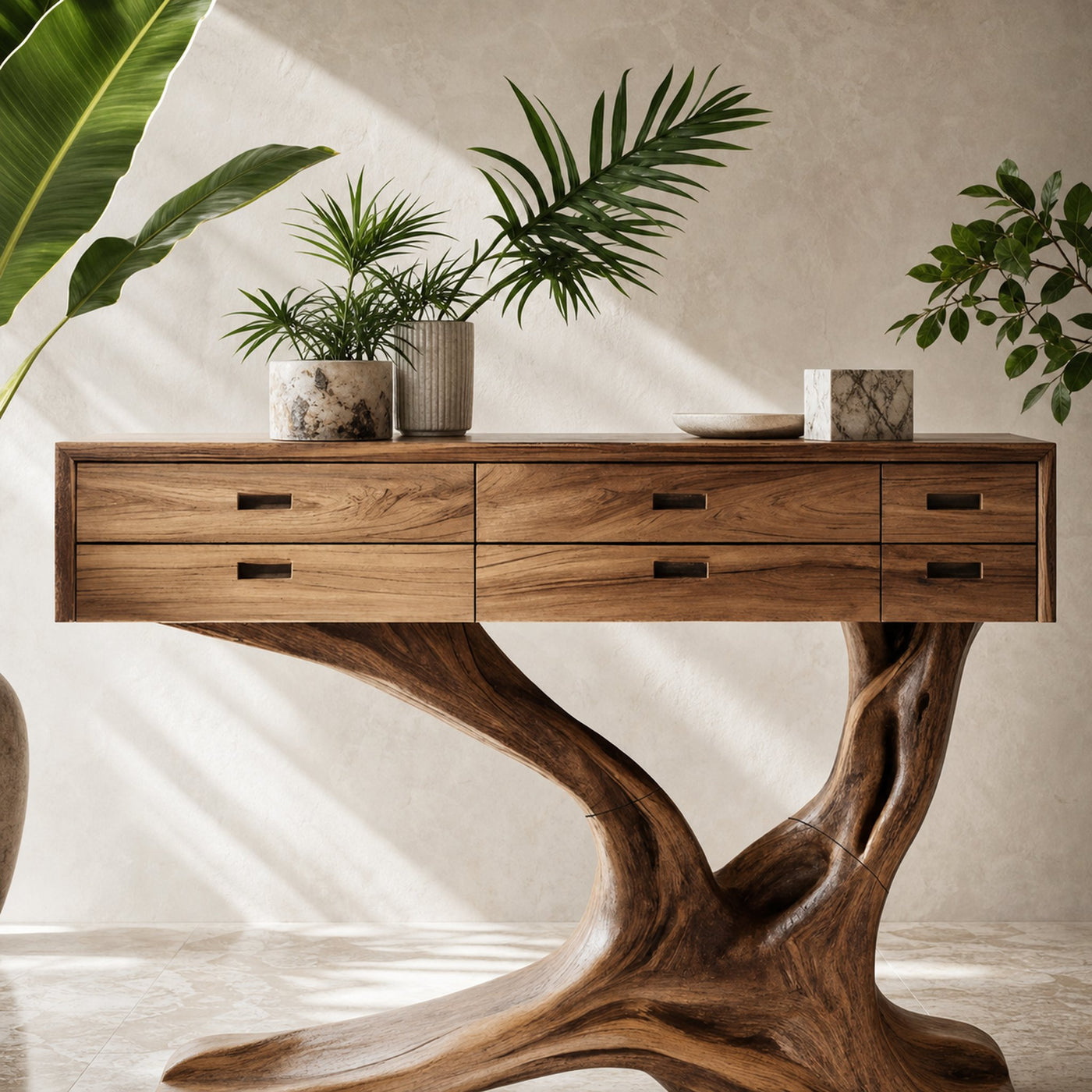 Mid Century Solid Wood Dressing Table For Bedroom Minimalist Style - product view 3