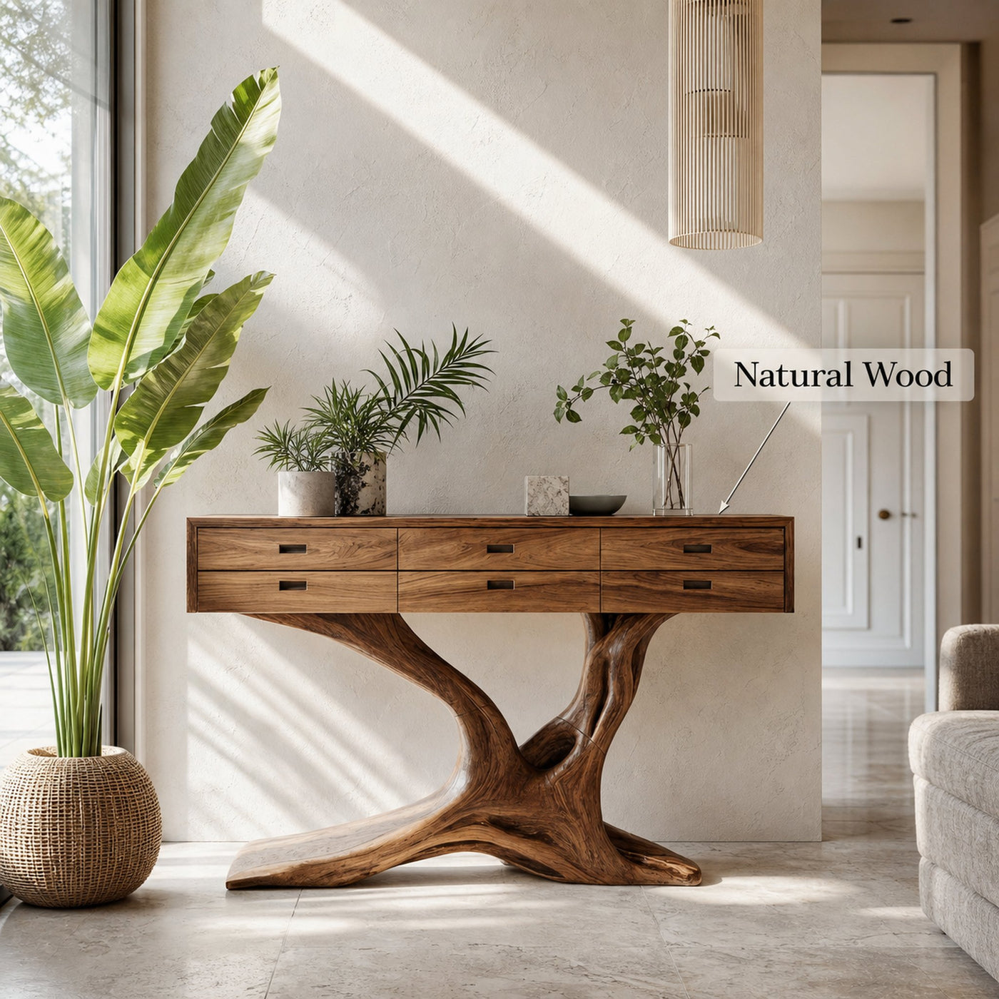 Mid Century Solid Wood Dressing Table For Bedroom Minimalist Style - product view 5