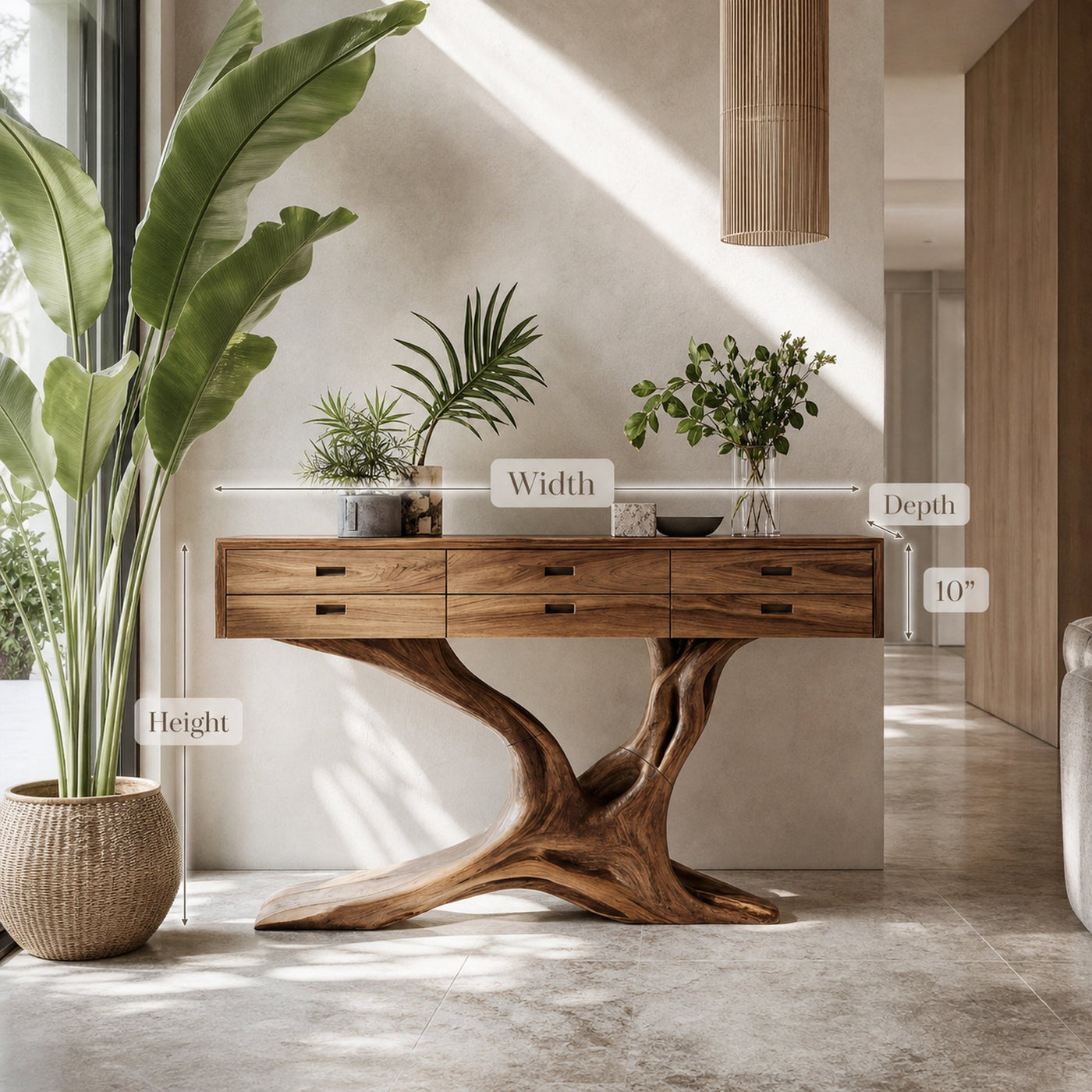 Mid Century Solid Wood Dressing Table For Bedroom Minimalist Style - product view 6