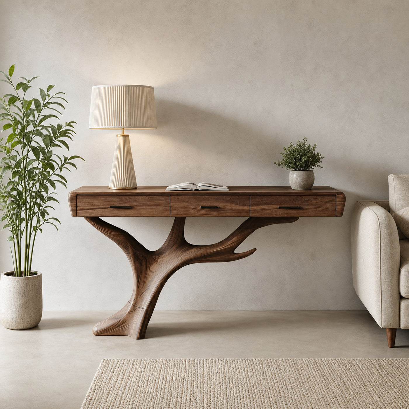Mid Century Solid Wood Dressing Table For Living Room - product view 6