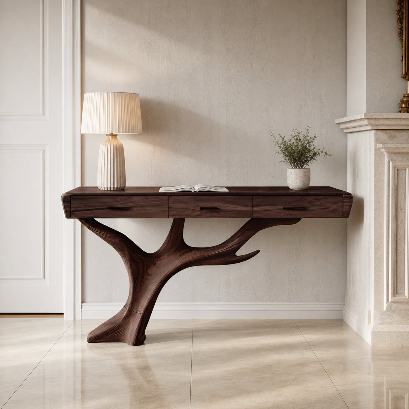 Mid Century Solid Wood Dressing Table For Living Room - product view 7