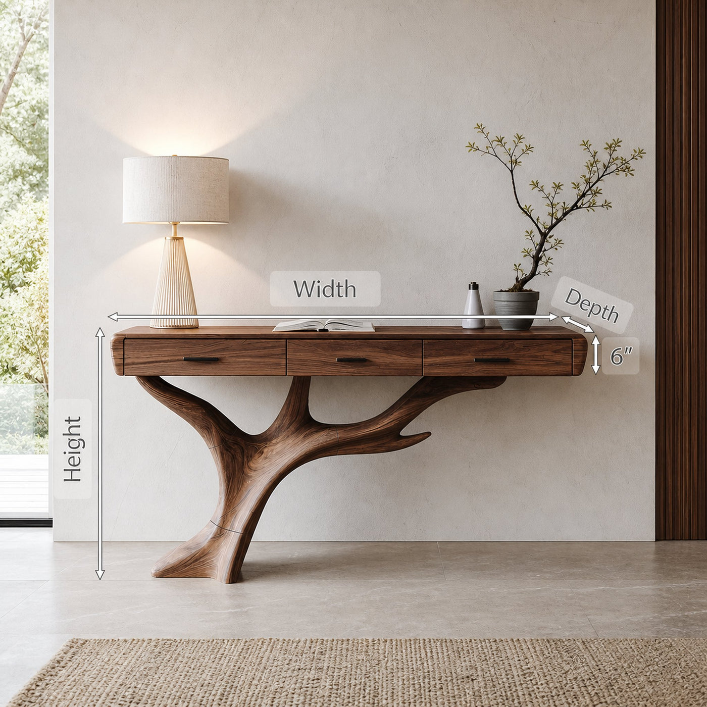 Mid Century Solid Wood Dressing Table For Living Room - product view 8