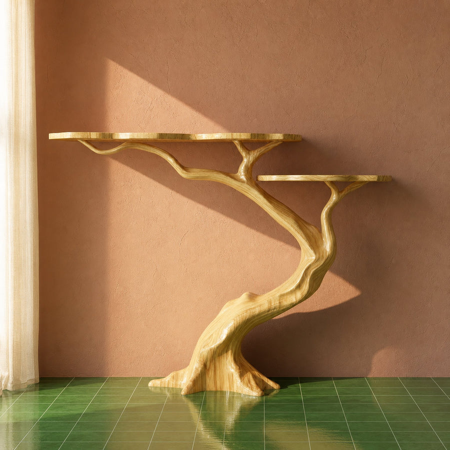 Mid Century Tree Base Console Table Home Entryway Decor