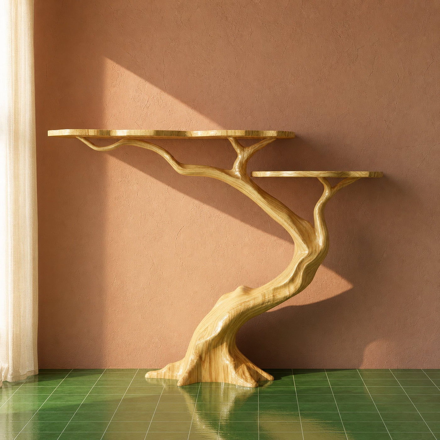 Mid Century Tree Base Console Table Home Entryway Decor