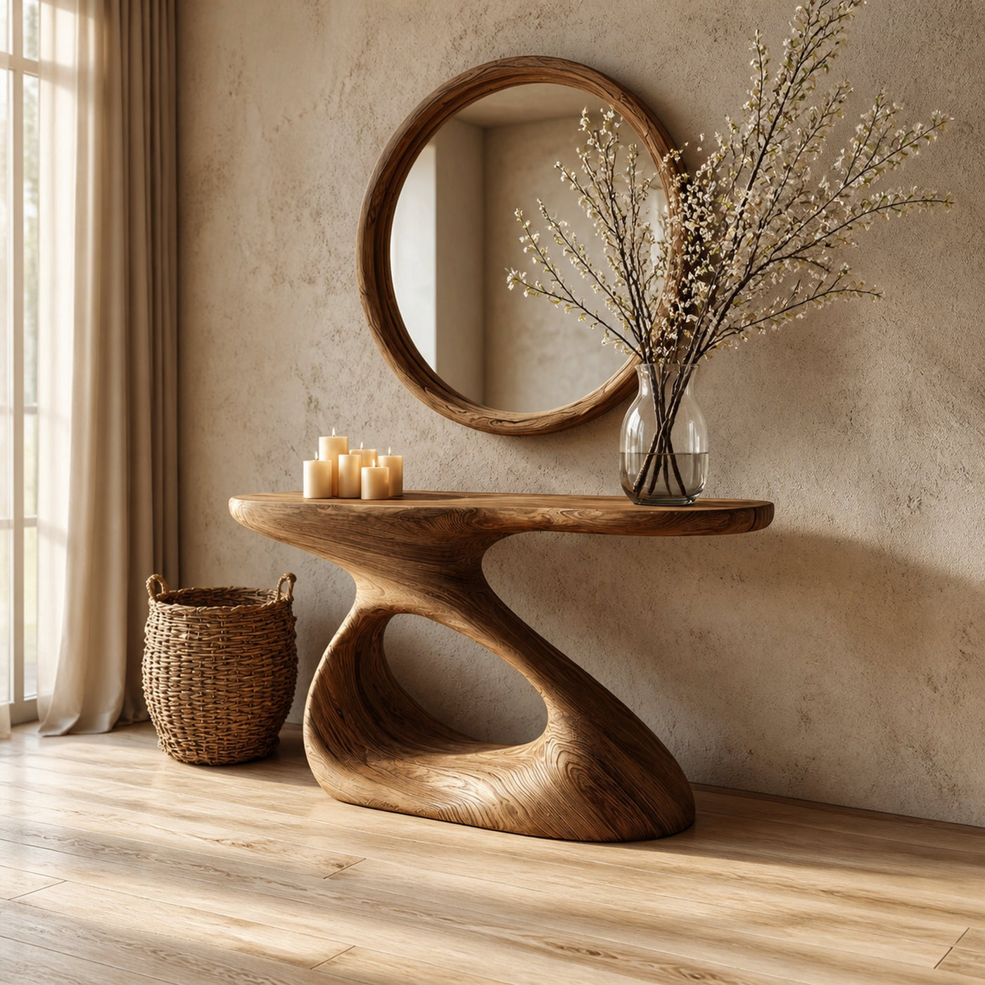 Mid Century Unique Console Table Hallway Or Living Room - product view 2
