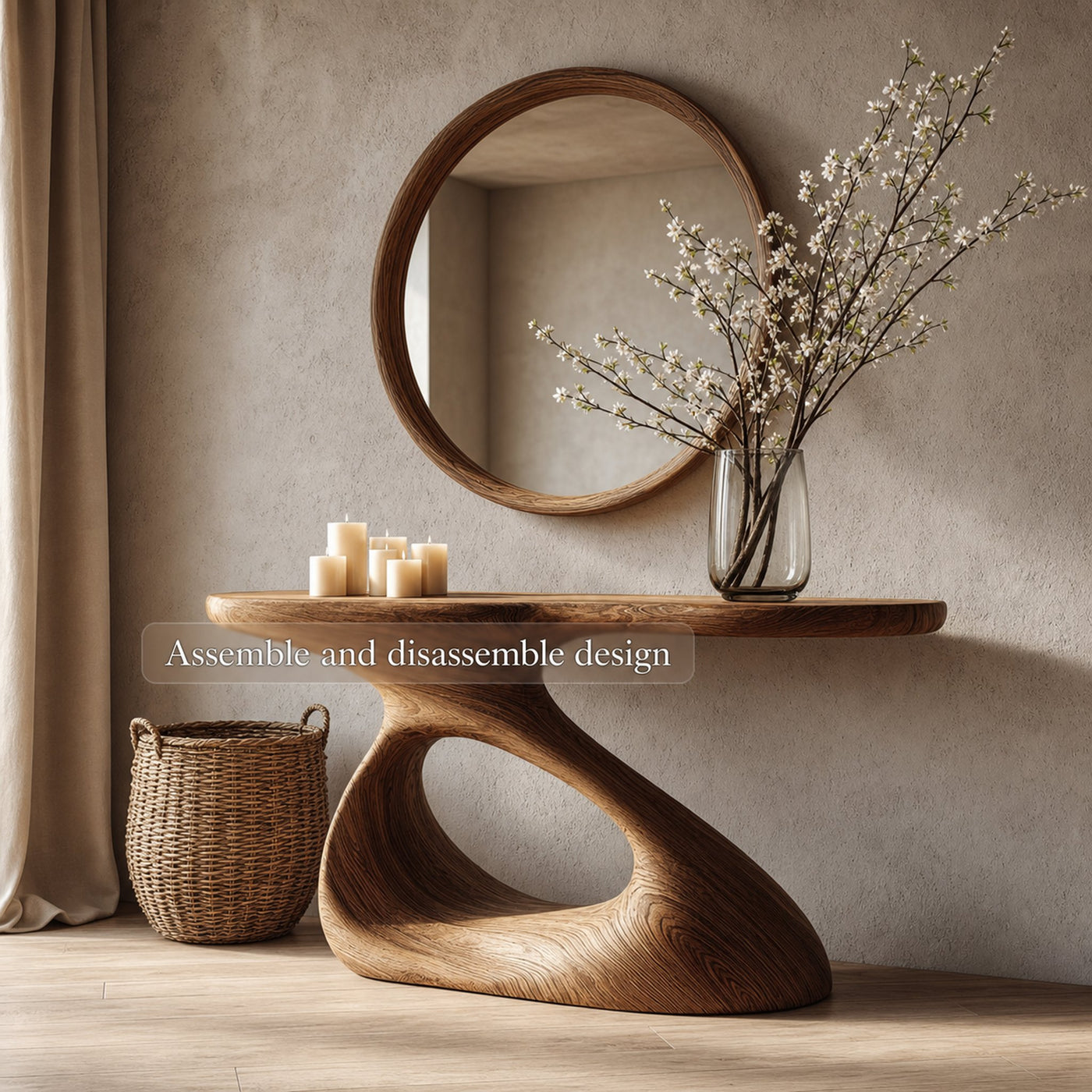 Mid Century Unique Console Table Hallway Or Living Room - product view 4