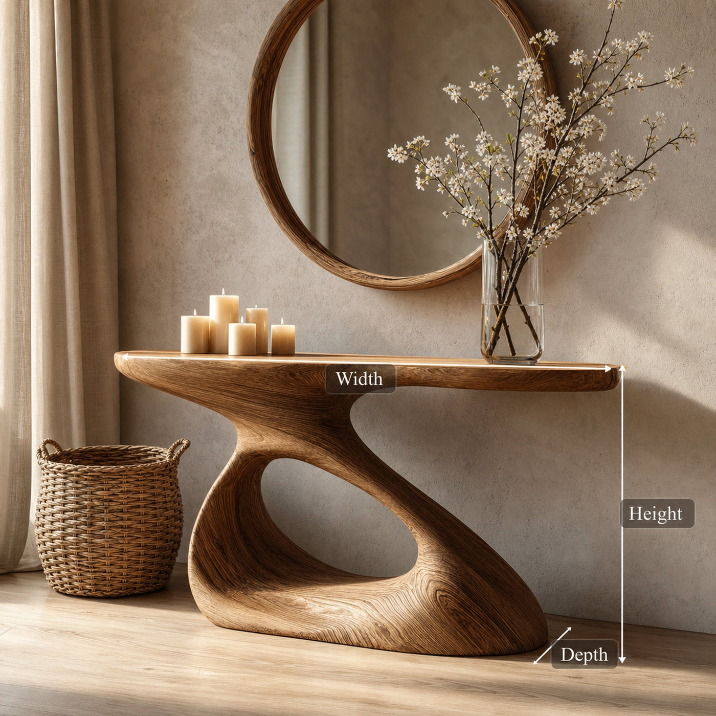 Mid Century Unique Console Table Hallway Or Living Room - product view 5