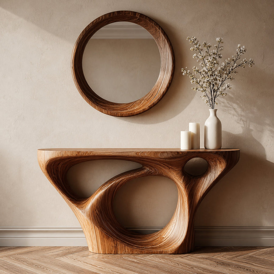 Mid Century Unique Console Table Living Room