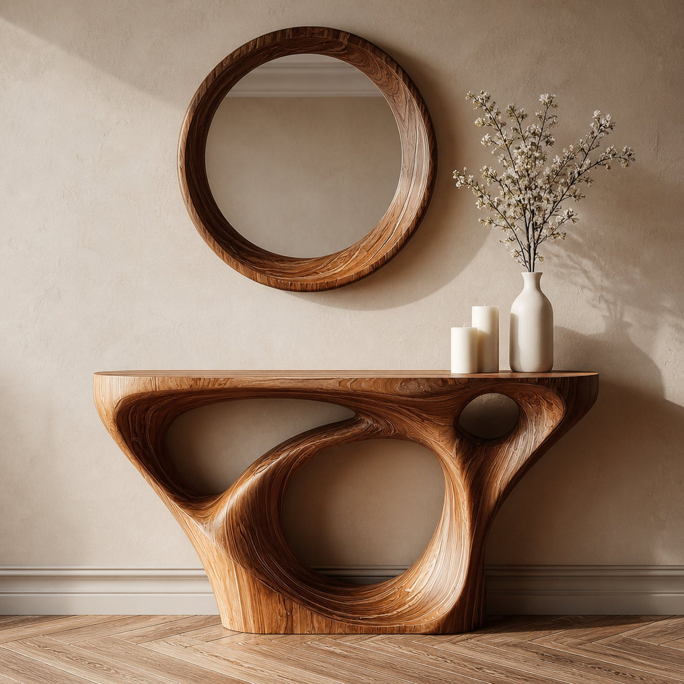 Mid Century Unique Console Table Living Room