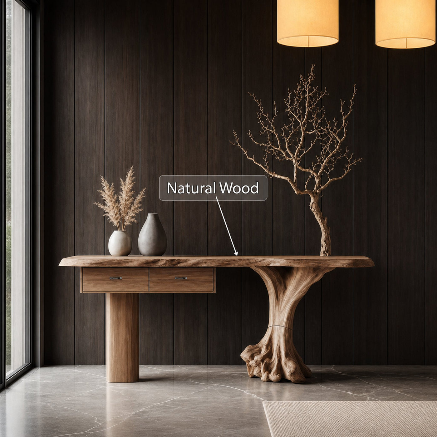 Mid Century Wooden Console Table For Bedroom Decor Minimalist - product view 3