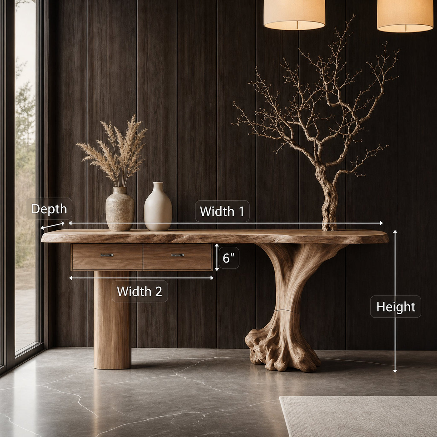 Mid Century Wooden Console Table For Bedroom Decor Minimalist - product view 4