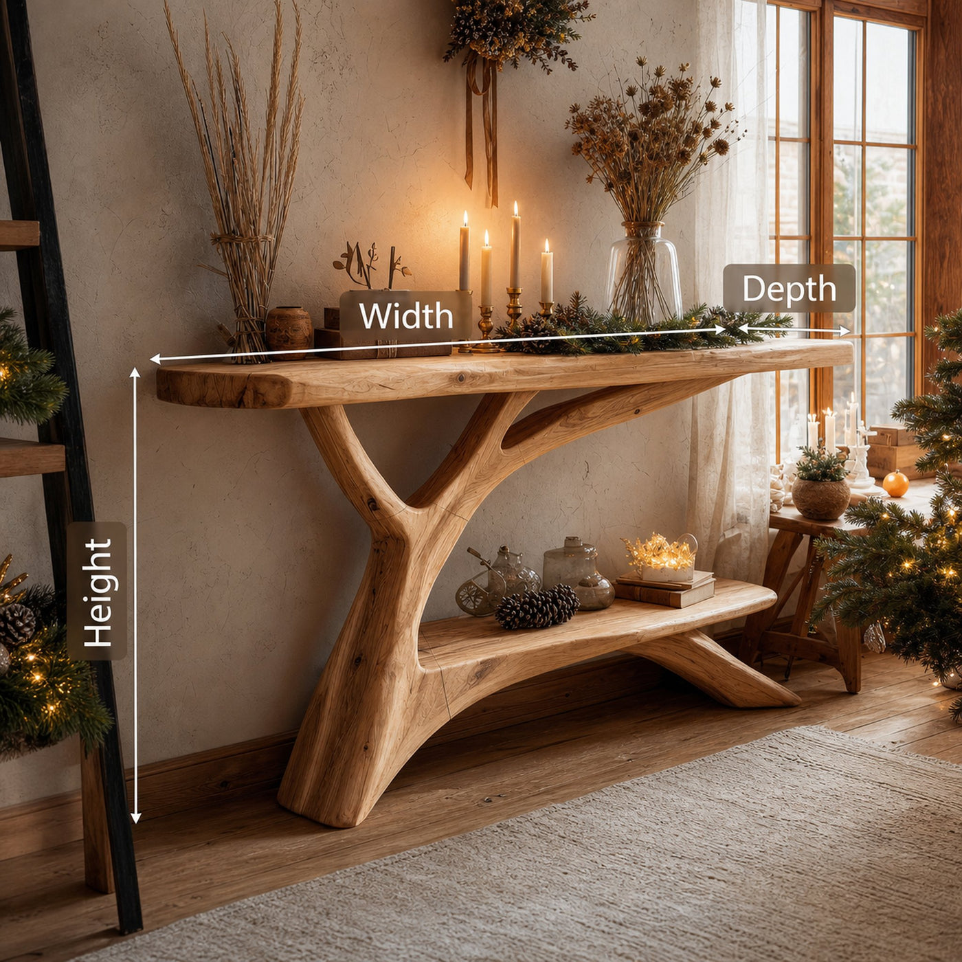 Mid Century Wooden Console Table For Christmas Entryway Decoration - product view 6