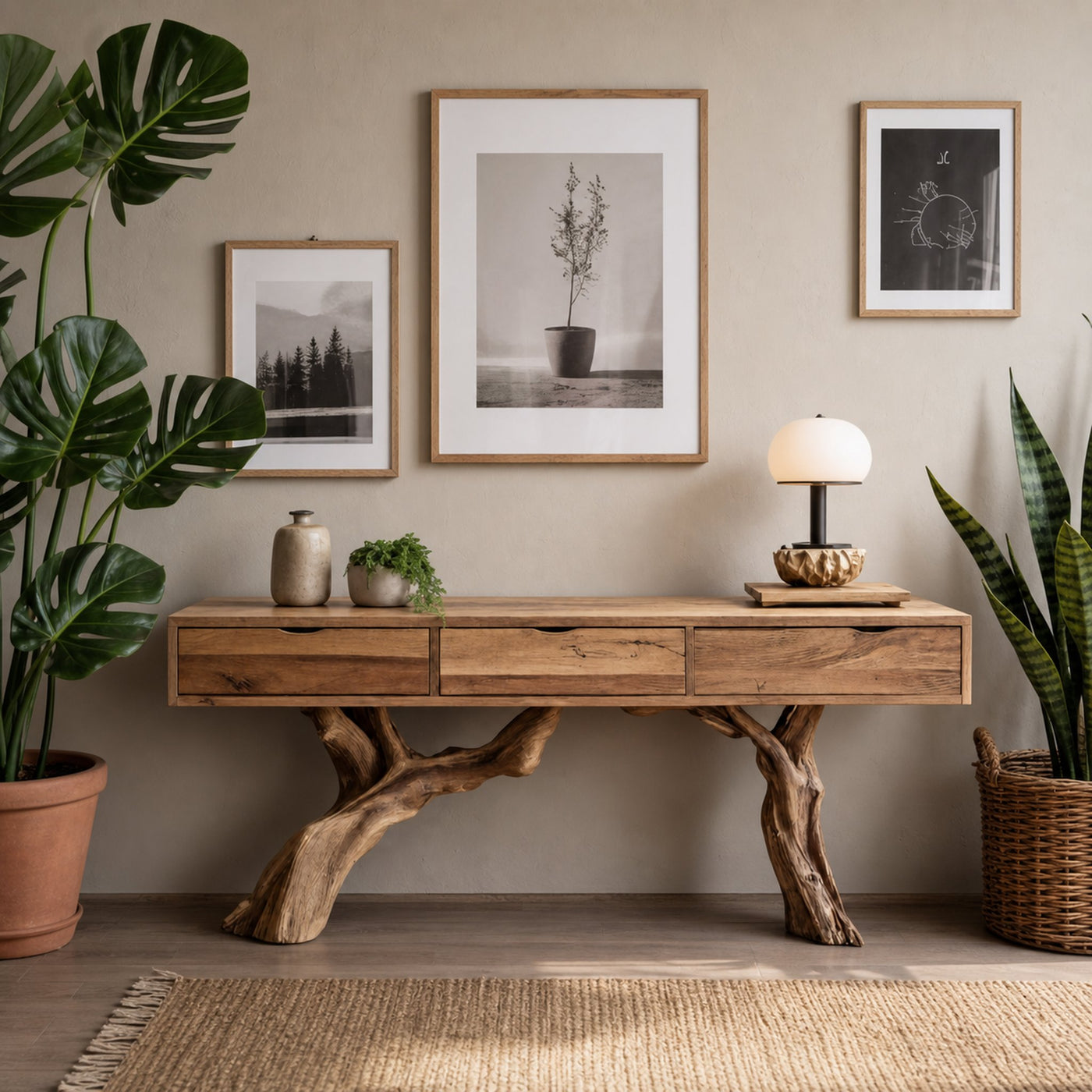 Mid Century Wooden Console Table For Entryway Design With Storage - product view 6