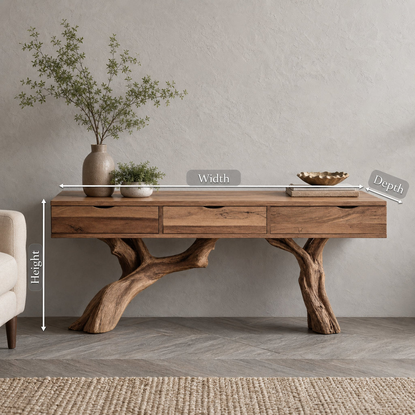 Mid Century Wooden Console Table For Entryway Design With Storage - product view 8
