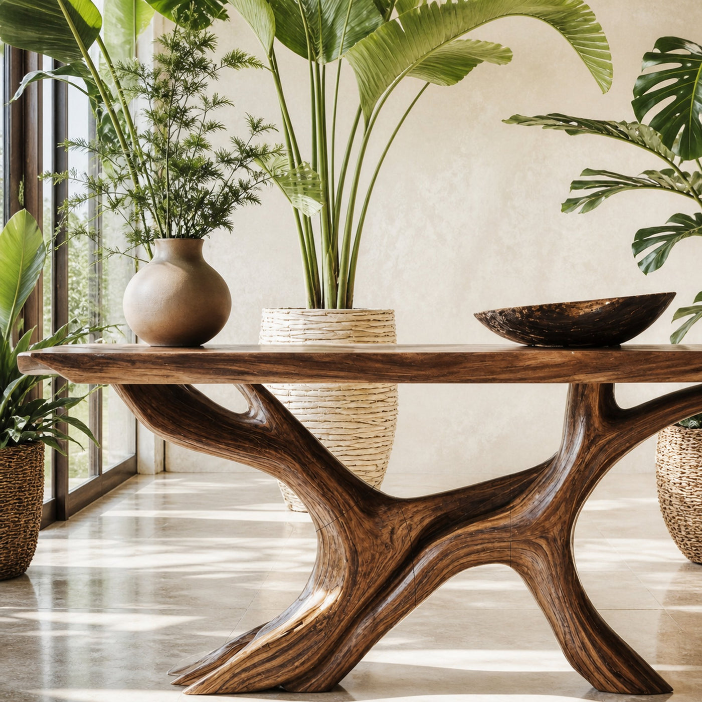 Mid Century Wooden Console Table For Furniture Decor Boho Vibes - product view 3