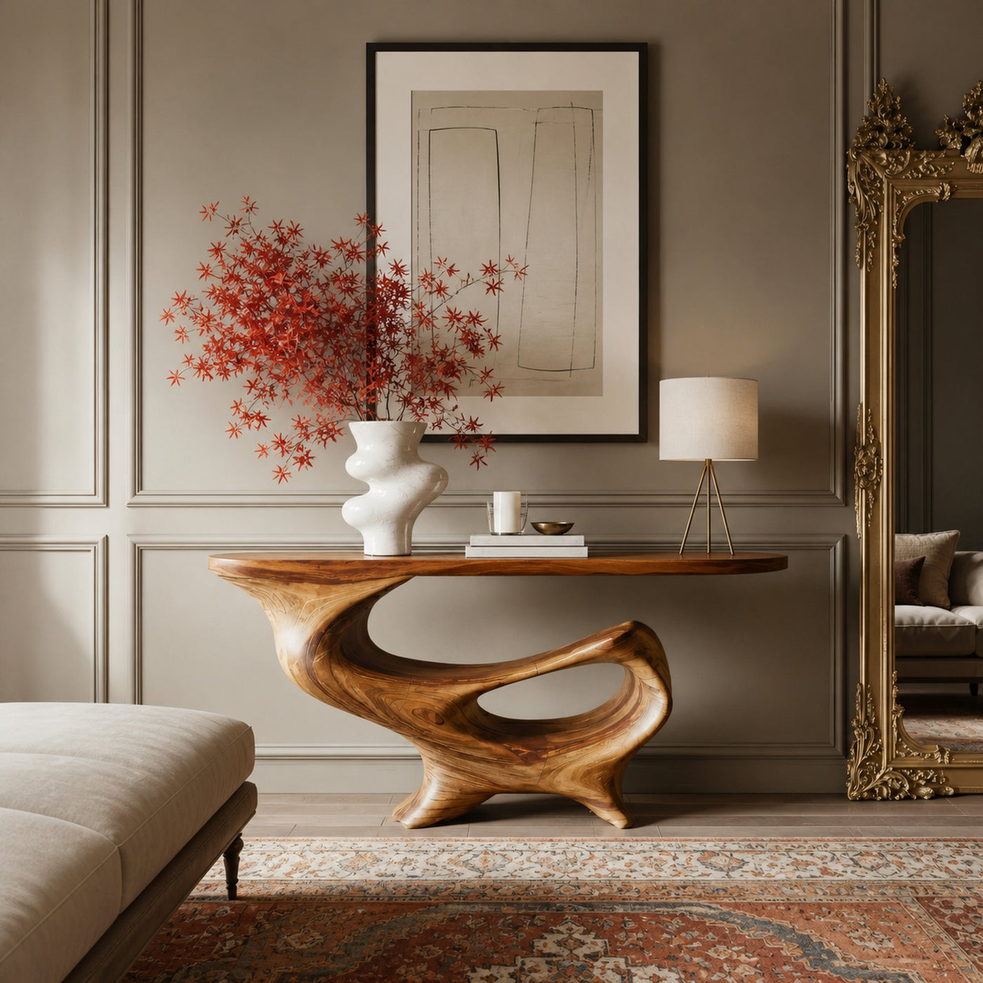 Mid Century Wooden Console Table For Living Room - product view 3