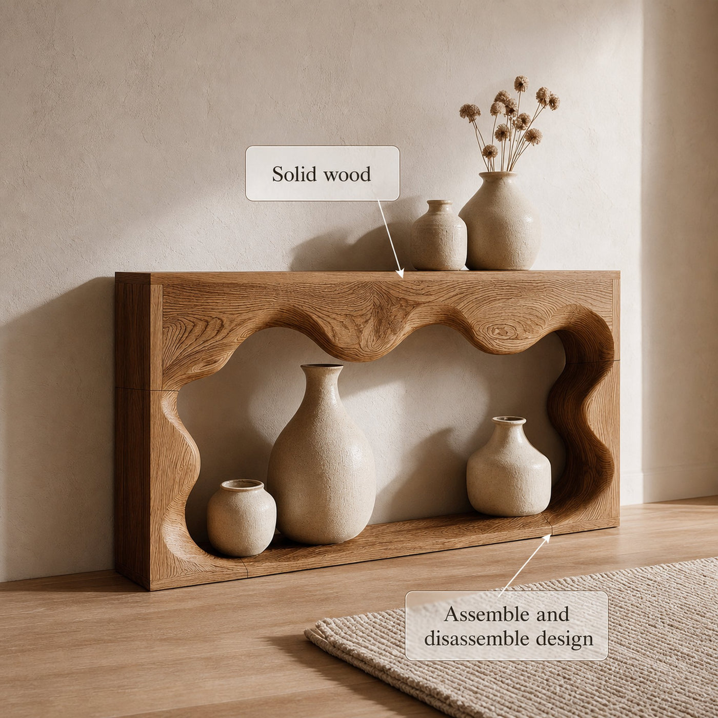 Midcentury Art Console Table Entryway Room - product view 3