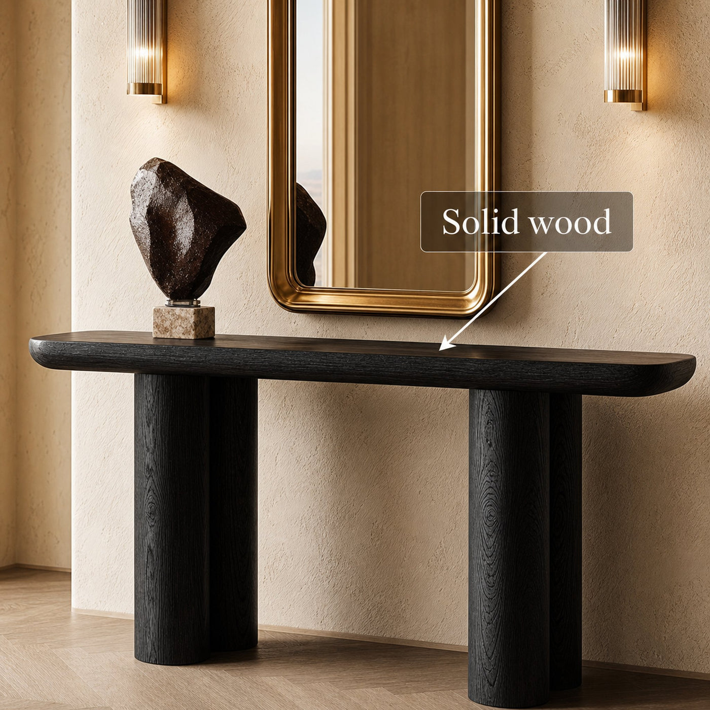 Midcentury Black Console Table Living Room - product view 3