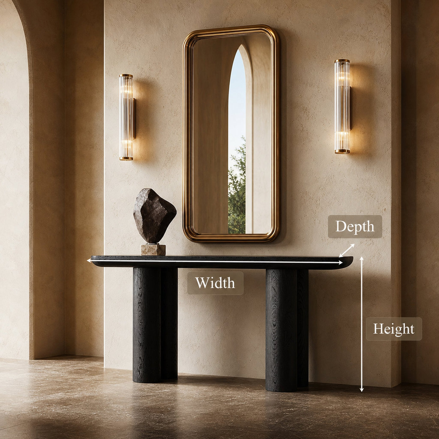 Midcentury Black Console Table Living Room - product view 5