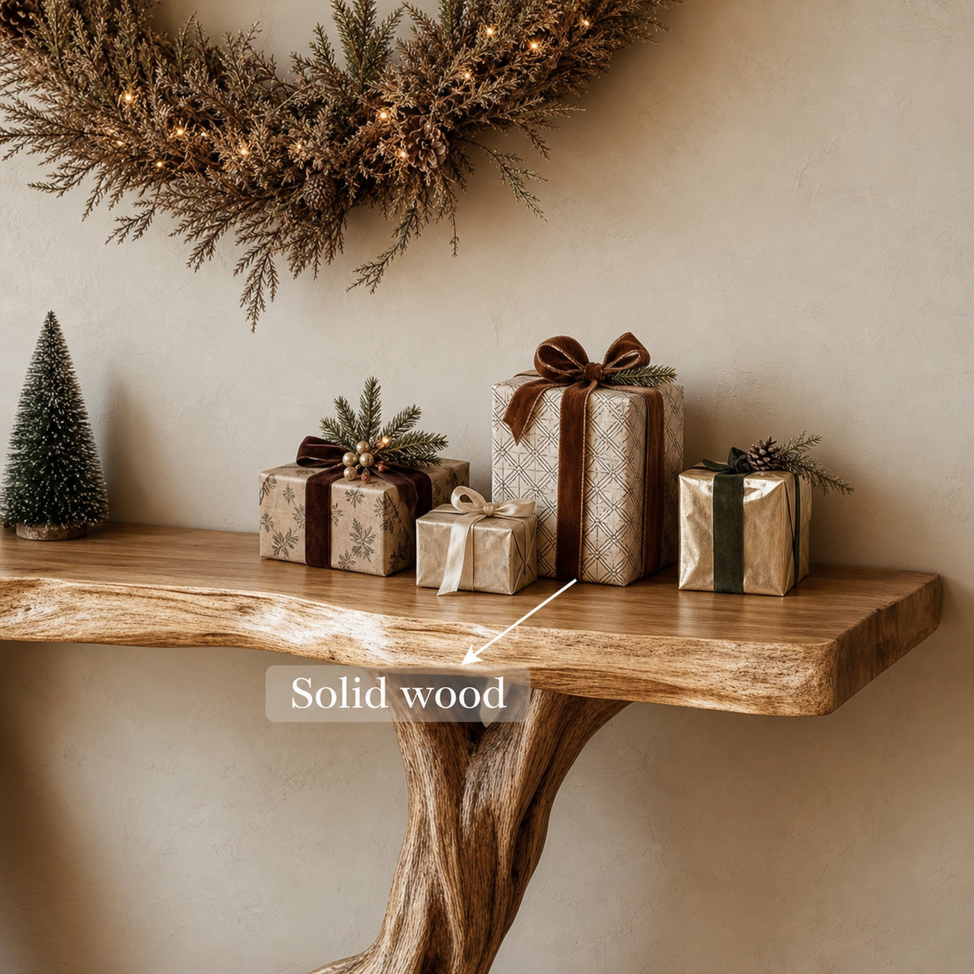 Midcentury Entry Table Organic Carved Legs Cozy Corner - product view 4