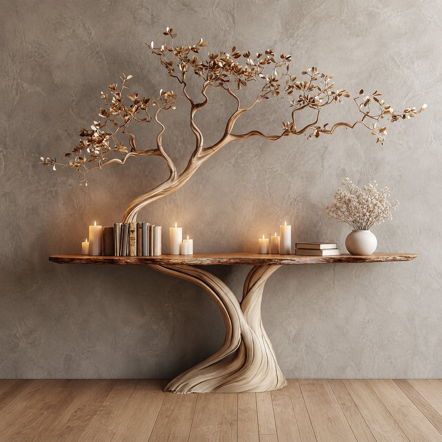 Midcentury Organic Console Table Entryway