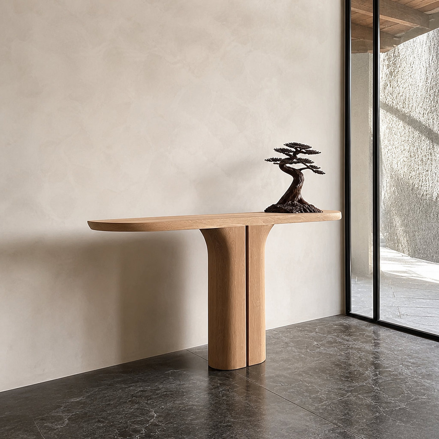 Midcentury Sculptural Console Table Living