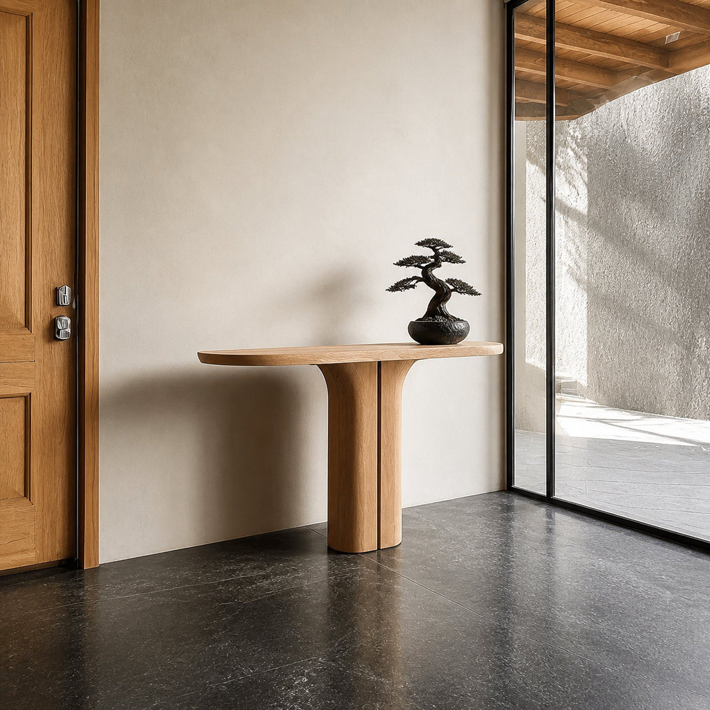 Midcentury Sculptural Console Table Living - product view 2