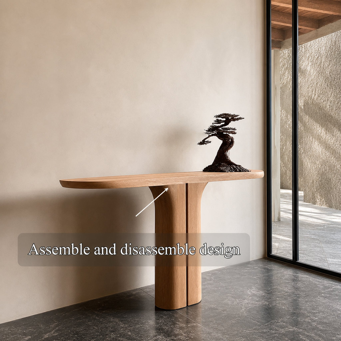 Midcentury Sculptural Console Table Living - product view 4
