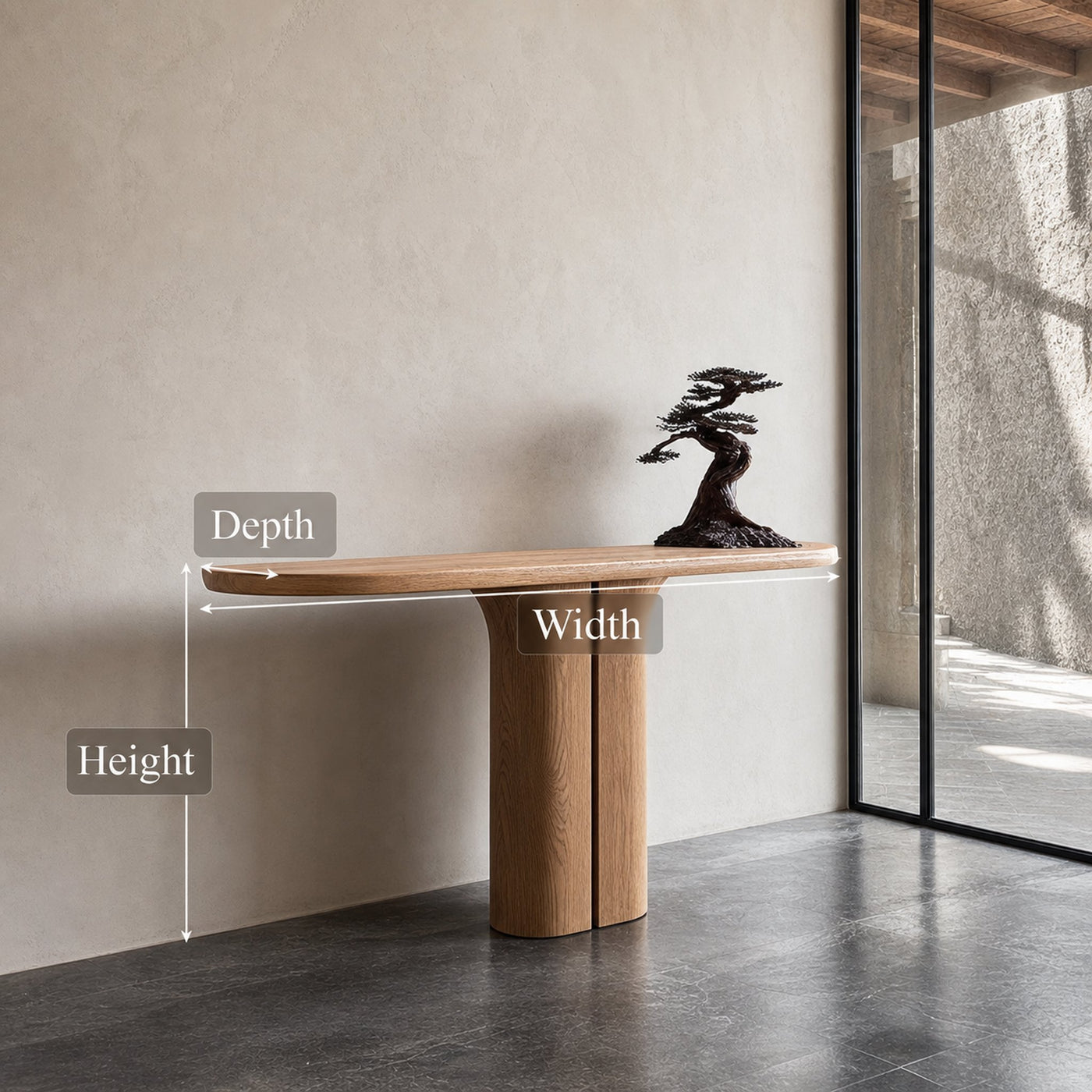Midcentury Sculptural Console Table Living - product view 5