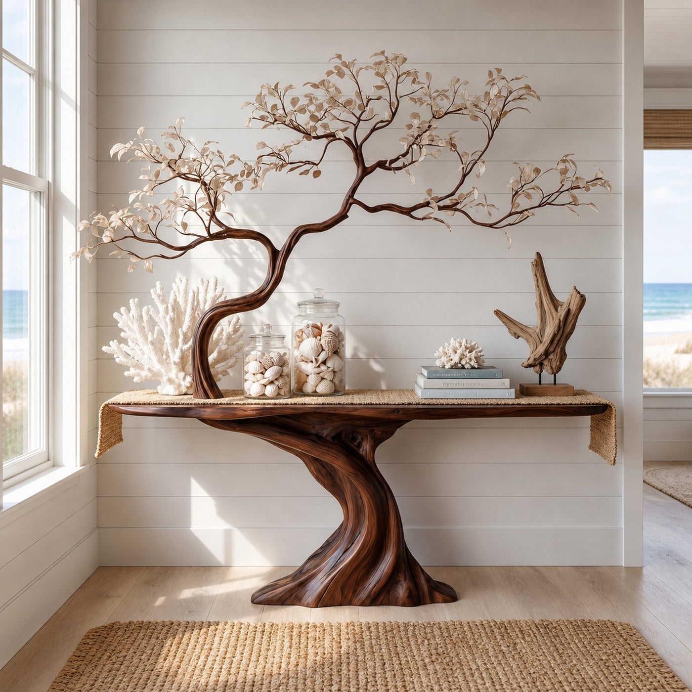 Midcentury Tree Console Table Entryway - product view 7