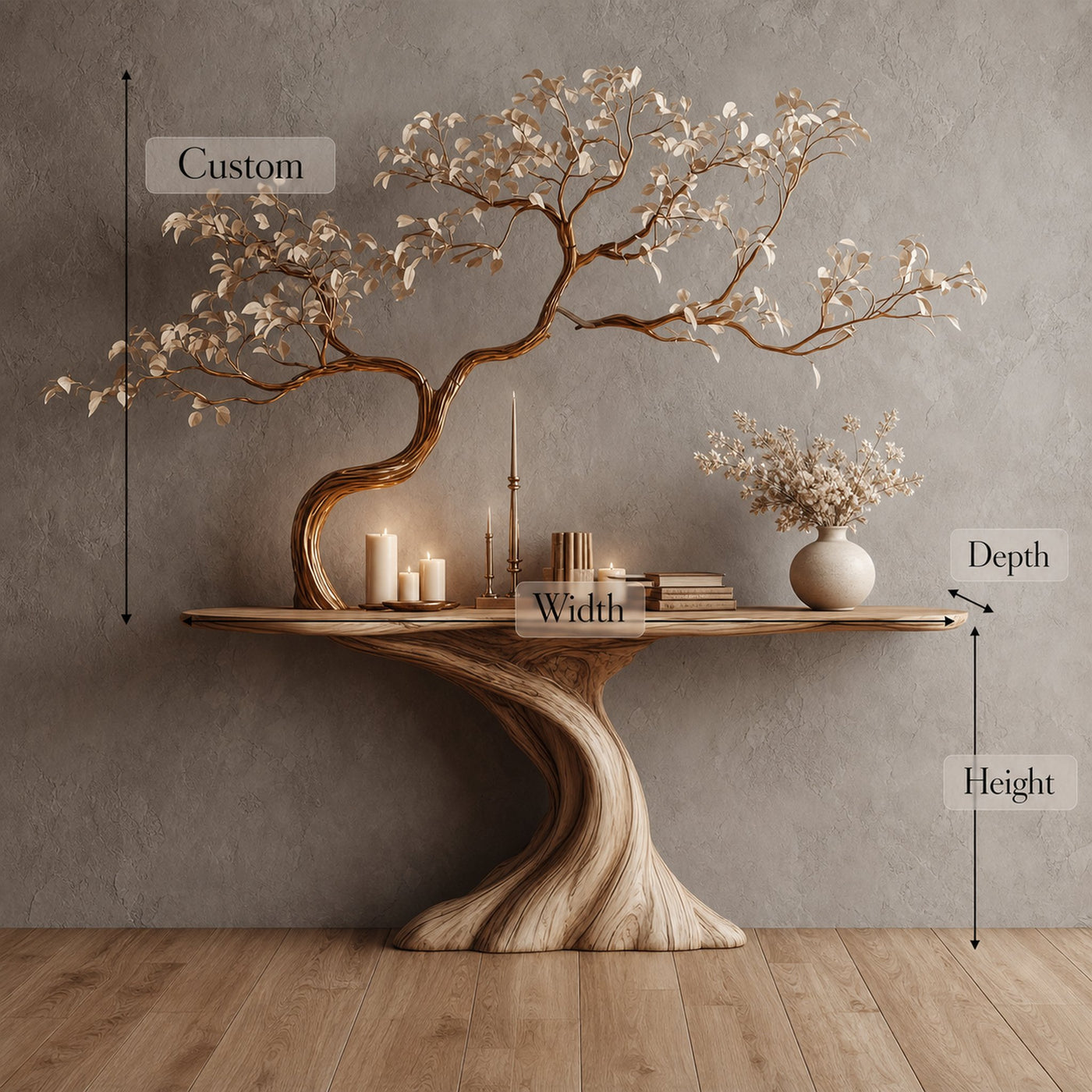 Midcentury Tree Console Table Entryway - product view 8