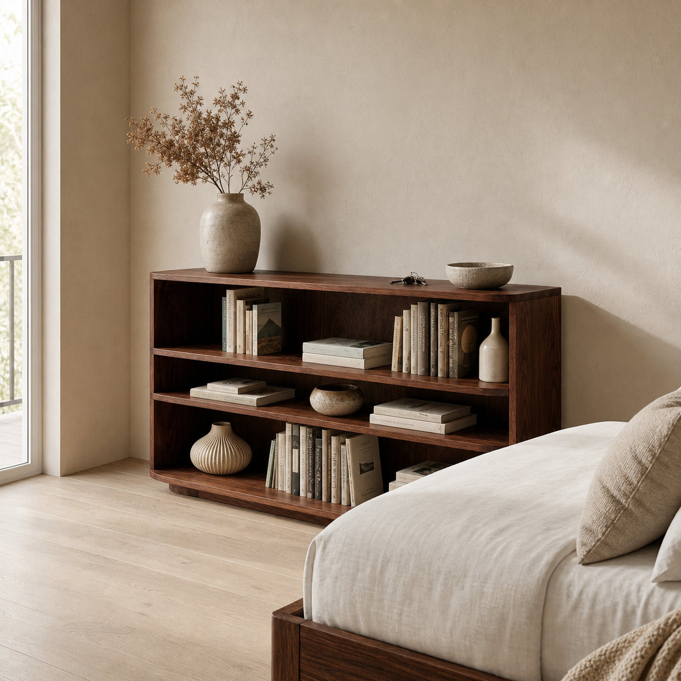 Minimal Natural Wood Console Table For Living Room Storage - product view 7