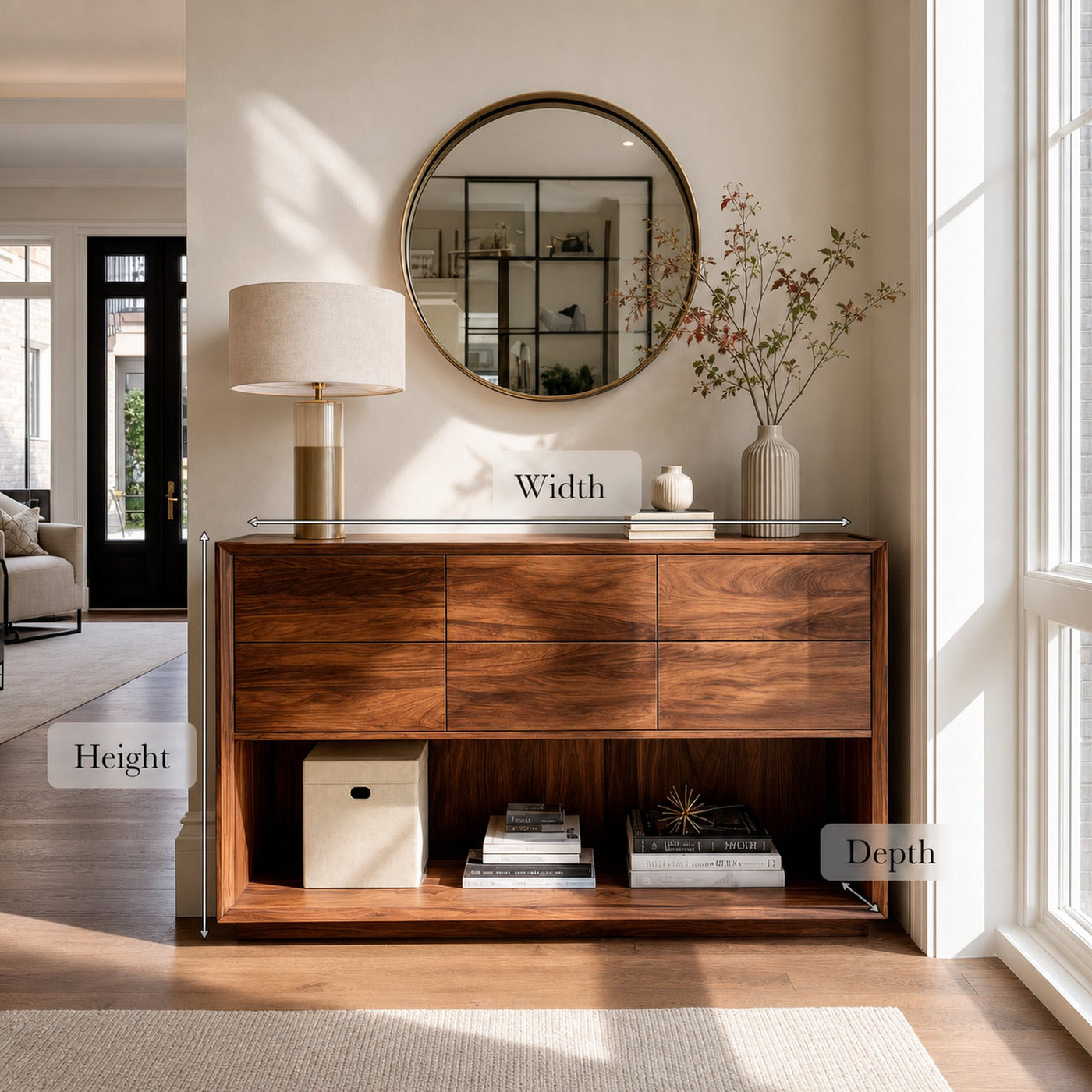 Minimal Wood Console Table With Multi Drawer For Entry Space - product view 8