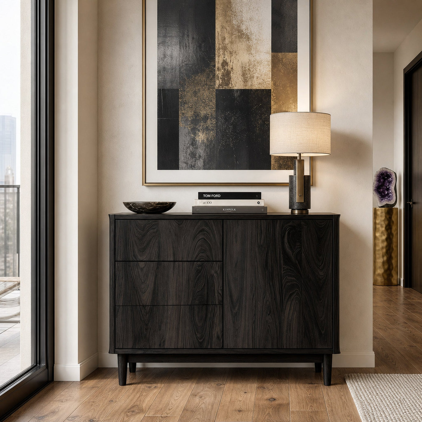 Minimalist Console Table With Multiple Compartments For Living Room - product view 4