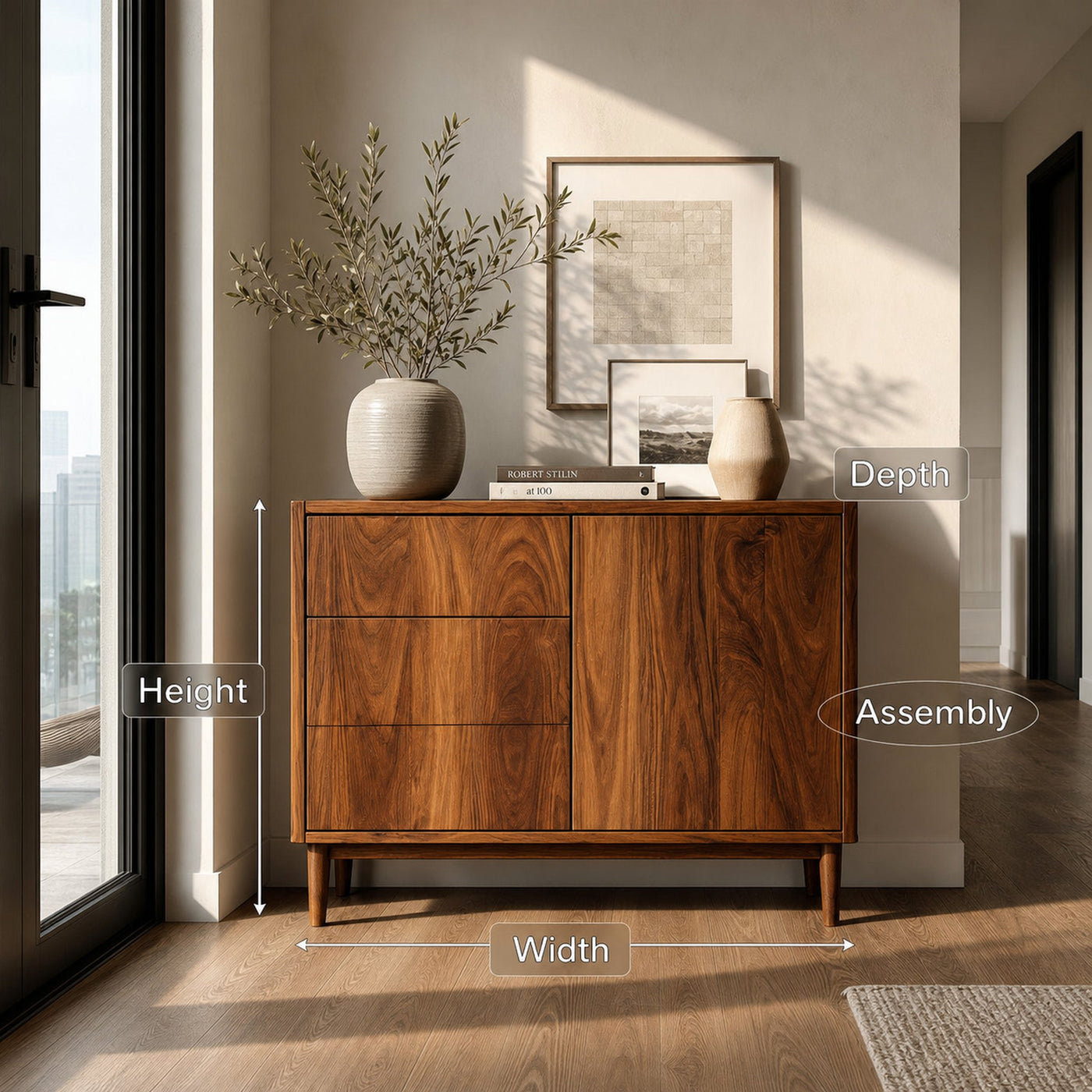 Minimalist Console Table With Multiple Compartments For Living Room - product view 8