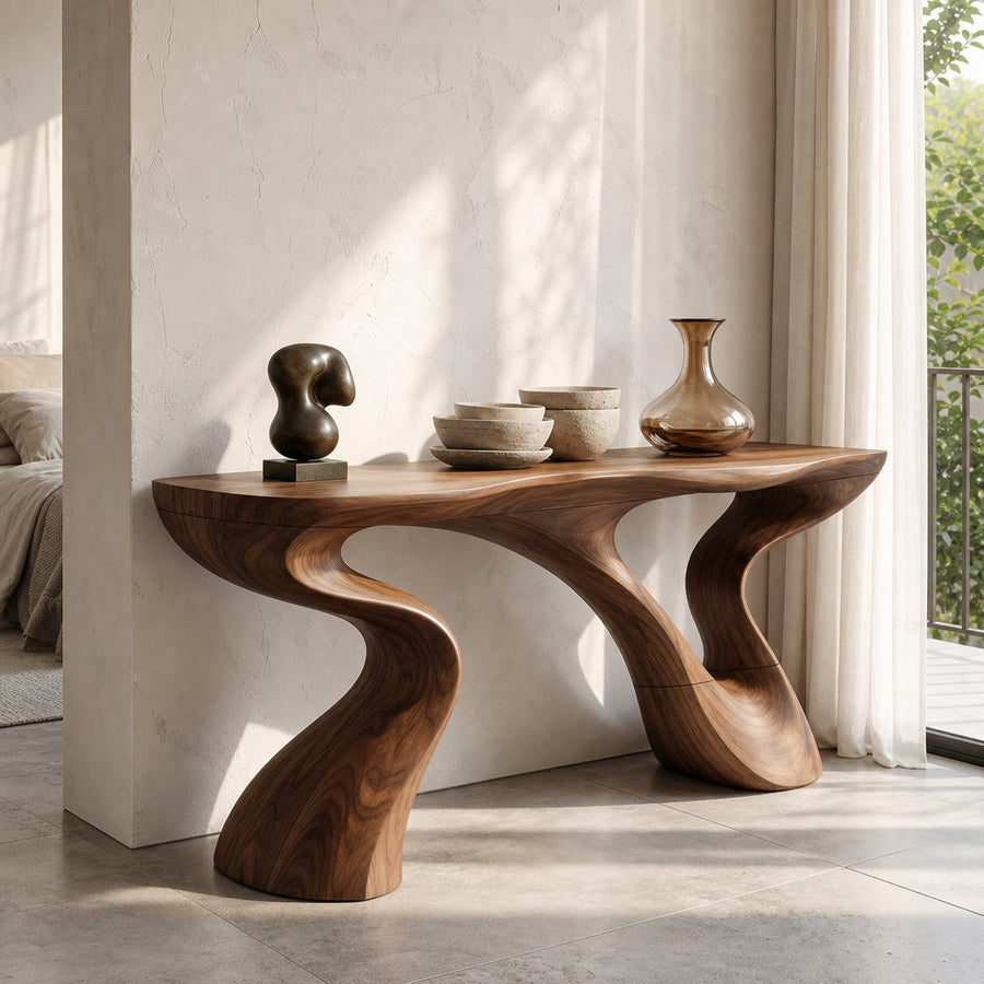 Minimalist Floating Console Table For Apartment Interior Design