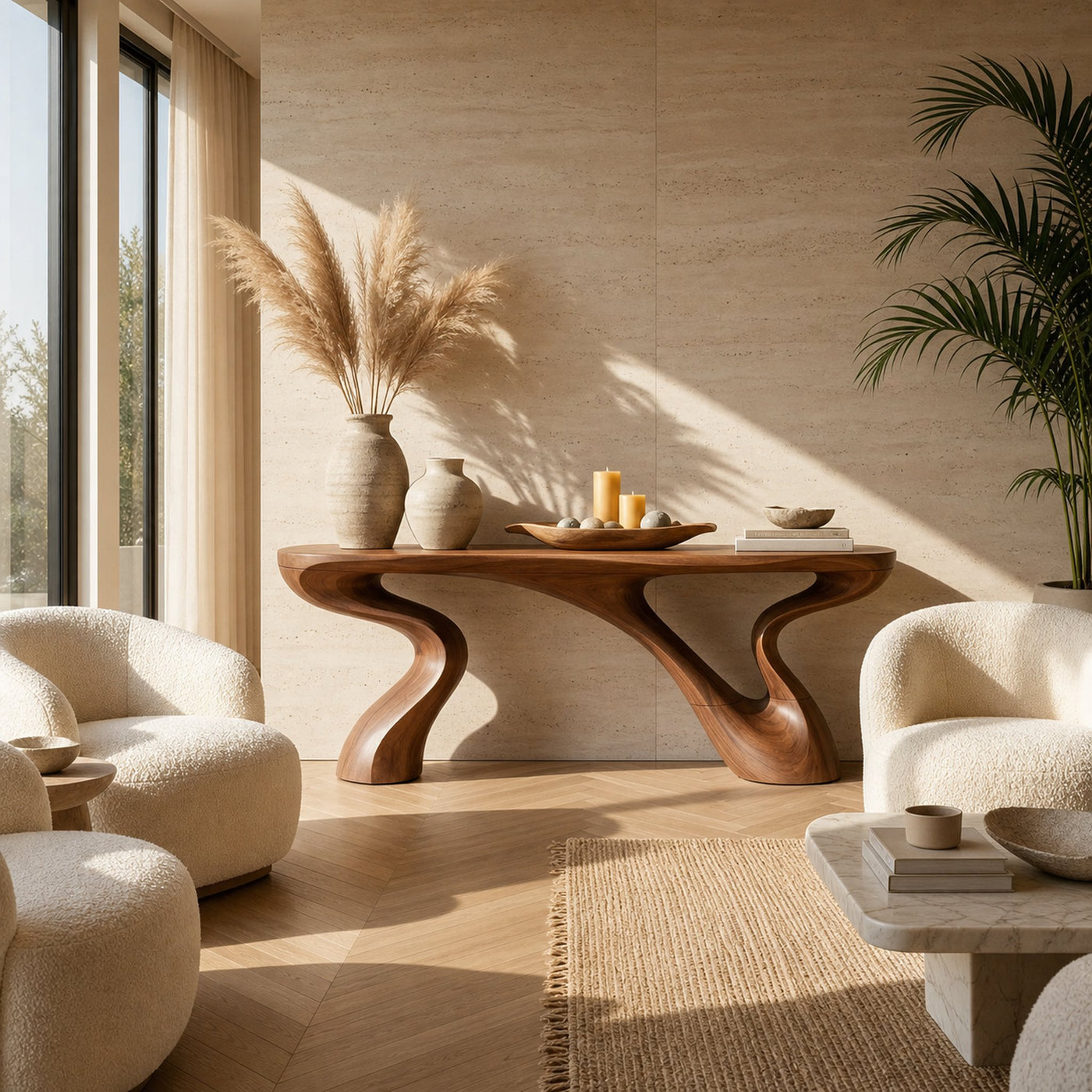 Minimalist Floating Console Table For Apartment Interior Design - product view 2