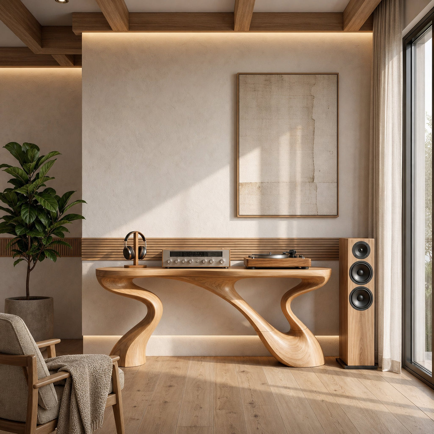 Minimalist Floating Console Table For Apartment Interior Design - product view 5